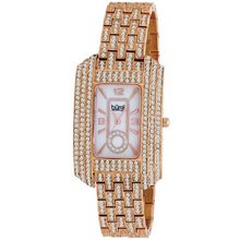 Burgi BUR053RG Rectangular Crystal Quartz Bracelet