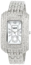 Burgi BUR053SS Rectangular Crystal Quartz Bracelet