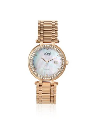 Burgi BUR055RG Swiss Quartz Diamond Bracelet Rose Tone/Pink