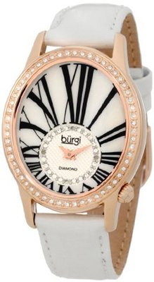 Burgi BUR058WT Swiss Quartz Diamond Strap