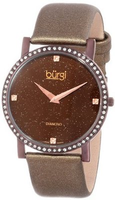 Burgi BUR061BR Swiss Quartz Diamond Strap