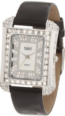 Burgi BUR063SS Rectangular Mother-Of-Pearl Crystal