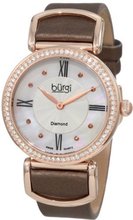 Burgi BUR065BR Swiss Quartz Diamond Strap