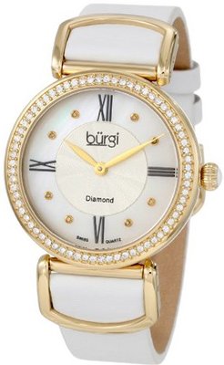 Burgi BUR065WT Swiss Quartz Diamond Strap
