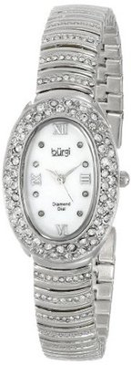 Burgi BUR070SS Diamond Oval Quartz Bracelet