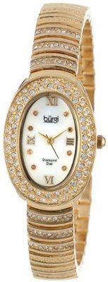 Burgi BUR070YG Diamond Oval Quartz Bracelet
