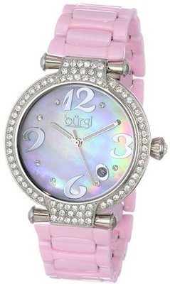 Burgi BUR071PK Quartz Date Ceramic Bracelet