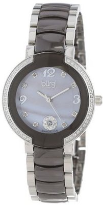 Burgi BUR072BR Mother-Of-Pearl Diamond Ceramic Bracelet