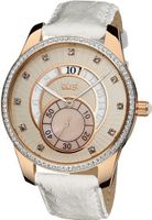 Burgi BUR073WT Stainless Steel Mother-Of-Pearl Leather Strap