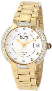 Burgi BUR077YG Stainless Steel Diamond Date Bracelet