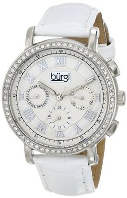 Burgi BUR087SSW Analog Display Swiss Quartz White