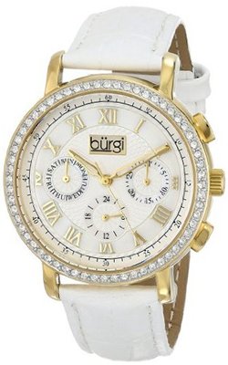 Burgi BUR087YGW Analog Display Swiss Quartz White