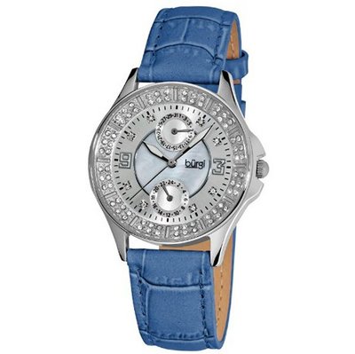 Burgi Diamond Classic Steel GMT Date Strap Ladies BUR044BU