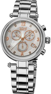 Burgi White Mother of Pearl Dial Ladies BUR080SS