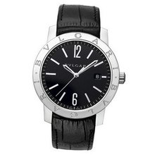 Bvlgari Bvlgari Automatic Black Dial Black Leather BB41BSLD