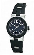 Bvlgari Diagono Quartz Black Dial Black Rubber Ladies 101607