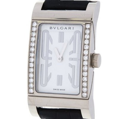 Bvlgari Rettangolo RTW39G 18K White Gold Diamond Swiss Quartz Ladies
