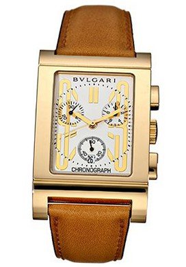 Bvlgari RTC49GLD Rettangolo White Dial Leather
