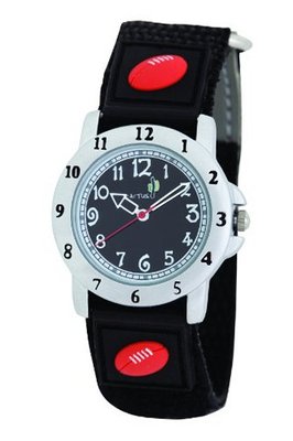 Cactus Boy's Quartz Analogue CAC-48-M14 with Black Football Velcro Nylon Strap