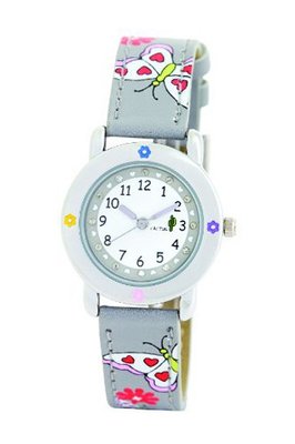Cactus Girl's Quartz Analogue CAC-53-L02 with Grey Butterflies Stone Dial