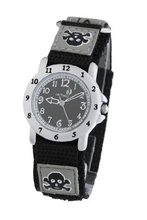 Cactus Quartz Skull Fabric Strap Black Dial Boys CAC-30-M14