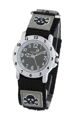 Cactus Quartz Skull Fabric Strap Black Dial Boys CAC-30-M14