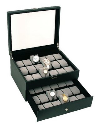 Classic Black Glass Top Box Display Case with High Clearance for Larger es Holds 36 es