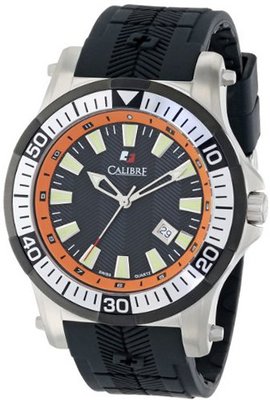 Calibre SC-4H1-04-007.079 "Hawk" Stainless Steel and Black Rubber