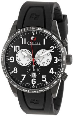 Calibre SC-4R4-13-007 Recruit Black Ion-Plated Coated Stainless Steel Black Rubber Chronograph Date