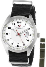 Calibre SC-4T1-04-001SC Trooper Stainless Steel Interchangeable Black/Green Canvas Straps Set