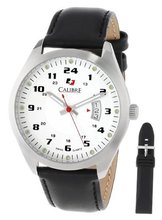 Calibre SC-4T1-04-001SL Trooper Stainless Steel Interchangeable Black Rubber Leather Straps Set