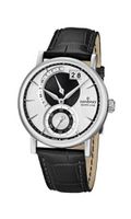 Candino Quartz with Silver Dial Analogue Display and Black Leather Strap C4485/2