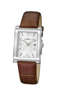 Candino Unisex Quartz with Silver Dial Analogue Display and Brown Leather Strap C4460/7