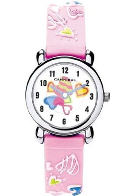 Cannibal 3D Hearts Design Pink Rubber Strap CK199-14