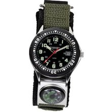 Cannibal Active Analogue Khaki Velcro Strap Boys Calendar Compass CG146-03