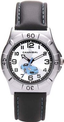 Cannibal Active Boys Black PU Strap Childrens Blue Racing Car CJ192-05