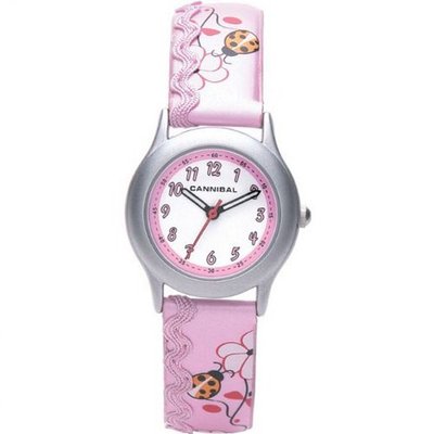 Cannibal Active Pink Ladybird Flower Leather Strap Girls CK176-14