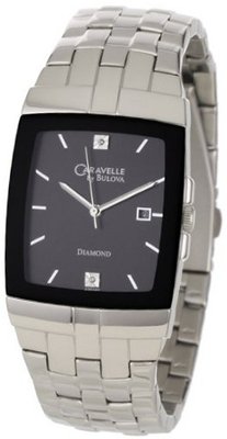 Caravelle by Bulova 43D101 Dramatic Black Diamond Dial