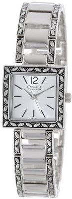 Caravelle by Bulova 43L118 Bracelet Silver and Black Square