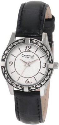 Caravelle by Bulova 43L132 Antique Black leather strap