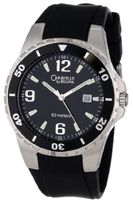 Caravelle by Bulova 45B35 Silver-Tone and Black Rubber Band