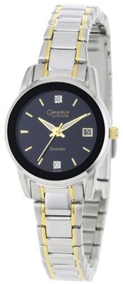 Caravelle by Bulova 45P106 Diamond Black Dial Bracelet
