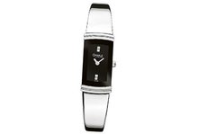 uCaravelle by Bulova Caravelle Diamond Bangle Black Dial #43P100 