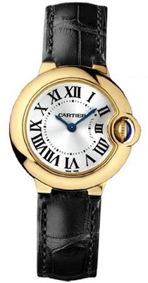Cartier Ballon Bleu Silver Dial 18kt Yellow Gold Case Ladies W6900156
