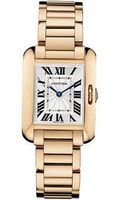 Cartier Tank Anglaise Silver Dial 18kt Rose Gold Ladies W5310013