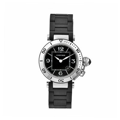 Cartier W3140003 Pasha Stainless-Steel Ceramic Black Dial