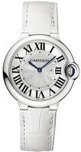 uCartier Ballon Bleu Silver Opaline Dial White Genuine Alligator 