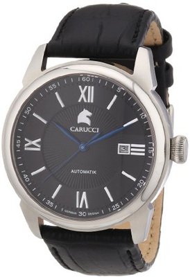 Carucci es Automatic CA2189BK with Leather Strap