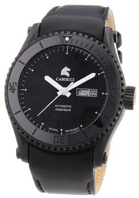 Carucci es Automatic Tarent CA2196BK-BK with Leather Strap