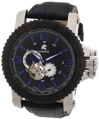 Carucci es Automatic Turin CA2198LB-BK with Leather Strap